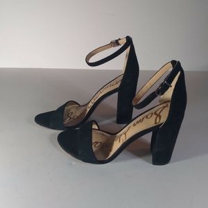 Sam Eldermam suede block heel 3.5 " heel size 8